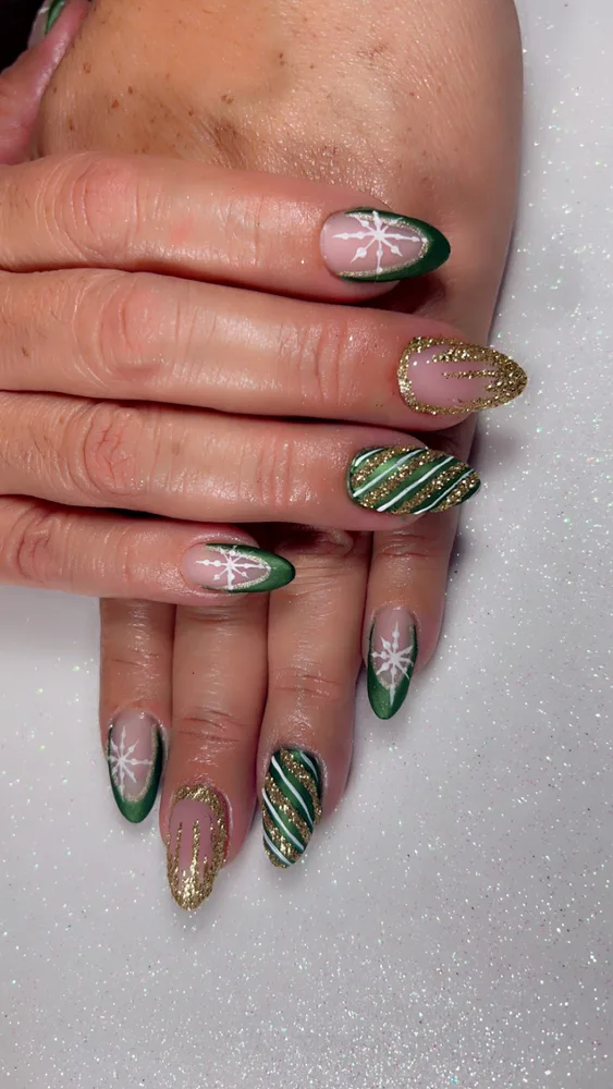 Navidad en verde y dorado