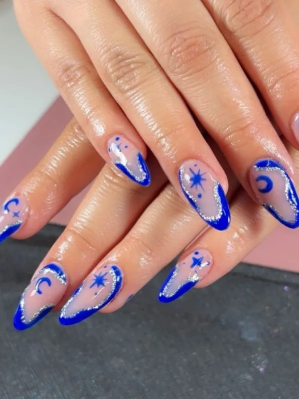 Líneas azules con lunas